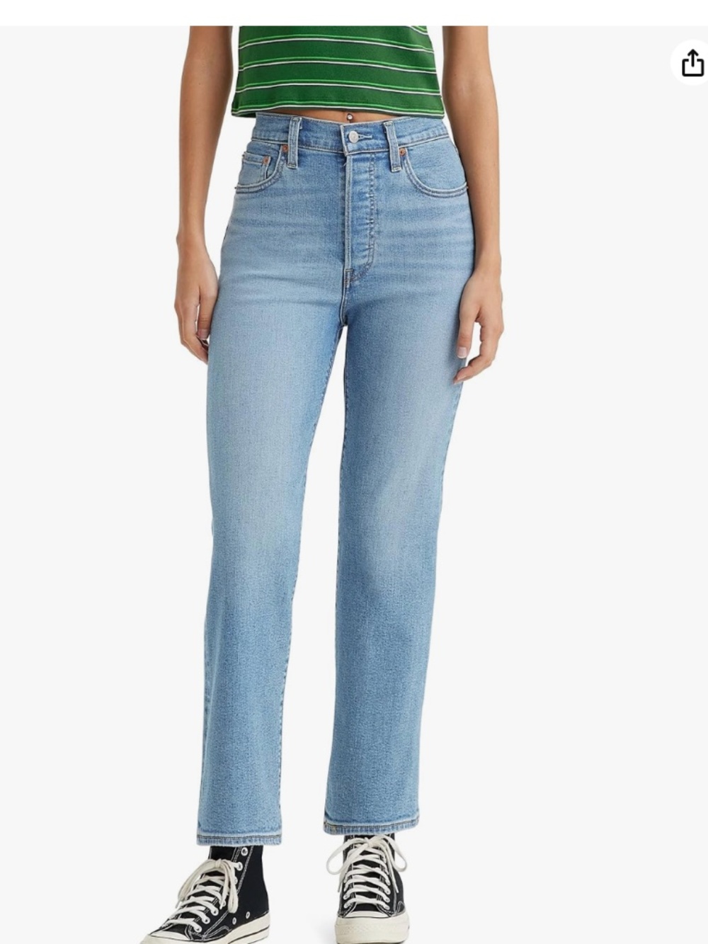 Levi's Women's Ribcage Straight Ankle Jeans, Medium Indigo Worn in